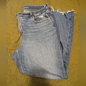 Strigid Mom Jeans Distressed Blue